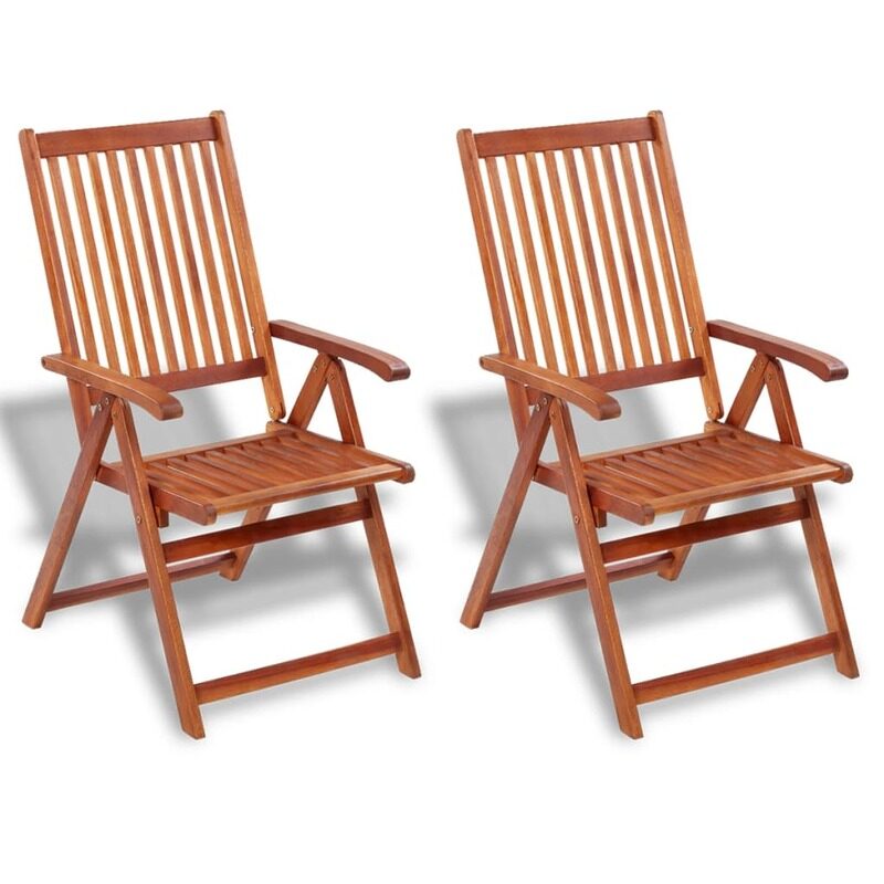

vidaXL Folding Garden Chairs 2 pcs Solid Acacia Wood Brown