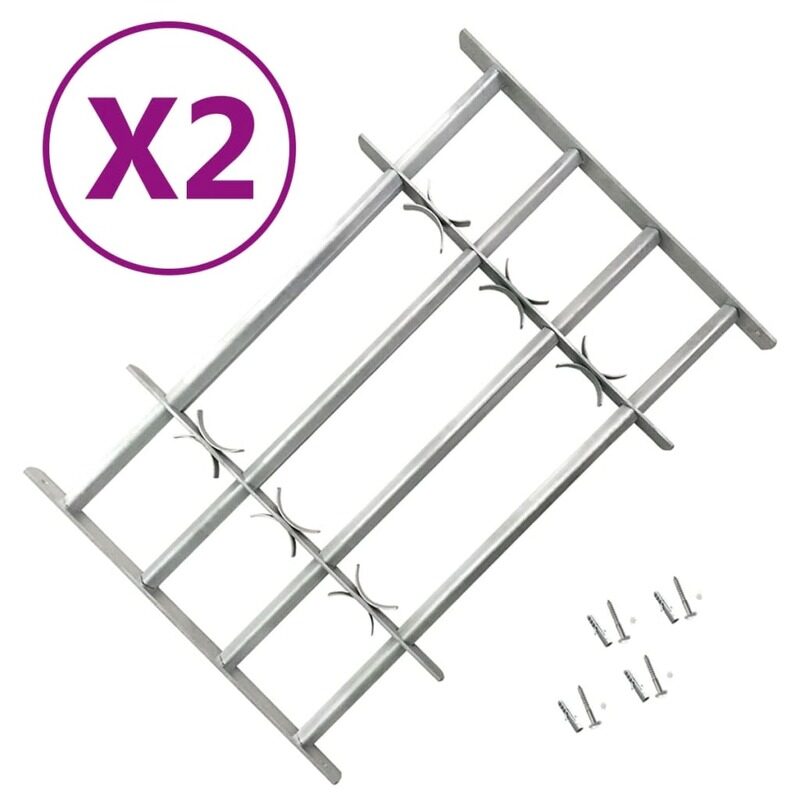 

vidaXL Adjustable Security Grilles for Windows 2 pcs 1000-1500 mm