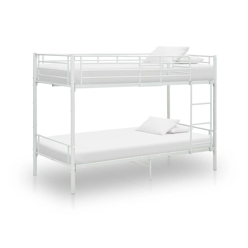 

vidaXL Bunk Bed White Metal 90x200 cm