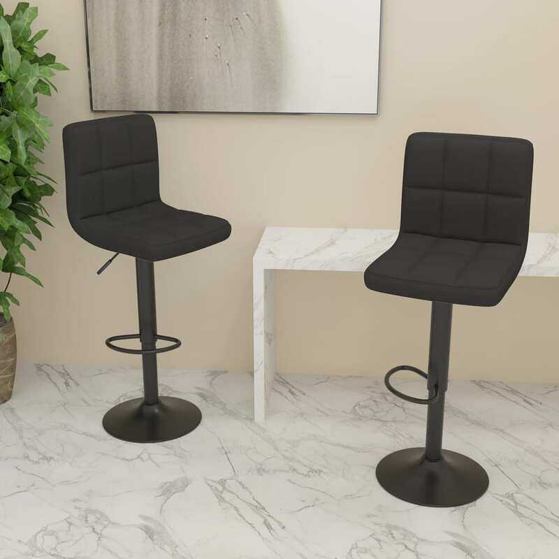 

vidaXL Bar Stools 2 pcs Black Fabric