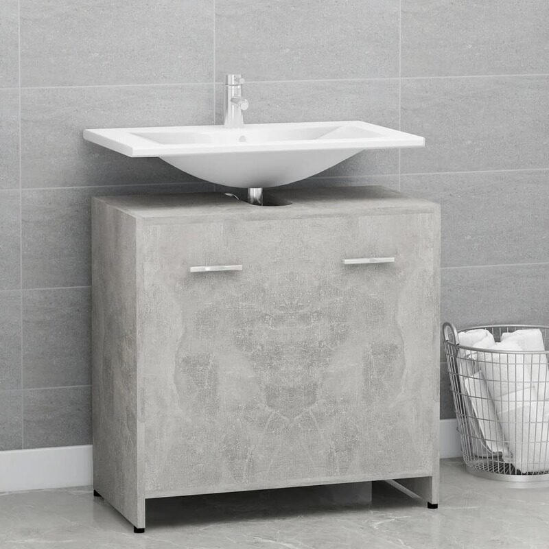 

vidaXL Bathroom Cabinet Concrete Grey 60x33x61 cm Engineered Wood