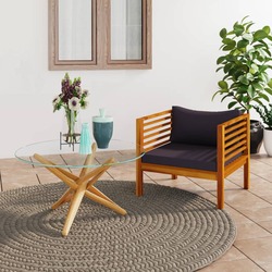 vidaXL Garden Chair with Dark Grey Cushions Solid Acacia Wood