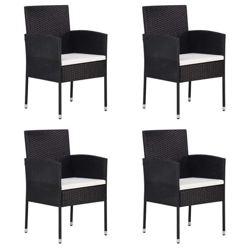 

vidaXL Garden Chairs 4 pcs Poly Rattan Black