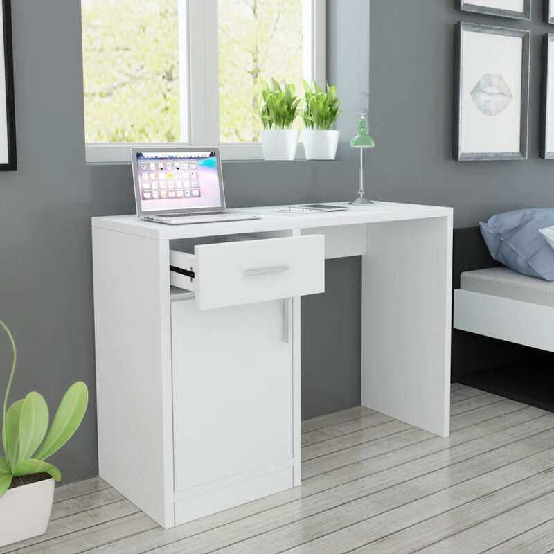 

vidaXL Desk with Drawer and Cabinet White 100x40x73 cm