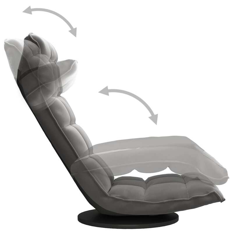 vidaXL Swivel Floor Chair Dark Grey Velvet