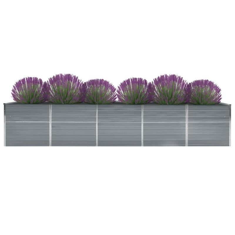 

vidaXL Garden Raised Bed Galvanised Steel 400x80x77 cm Grey