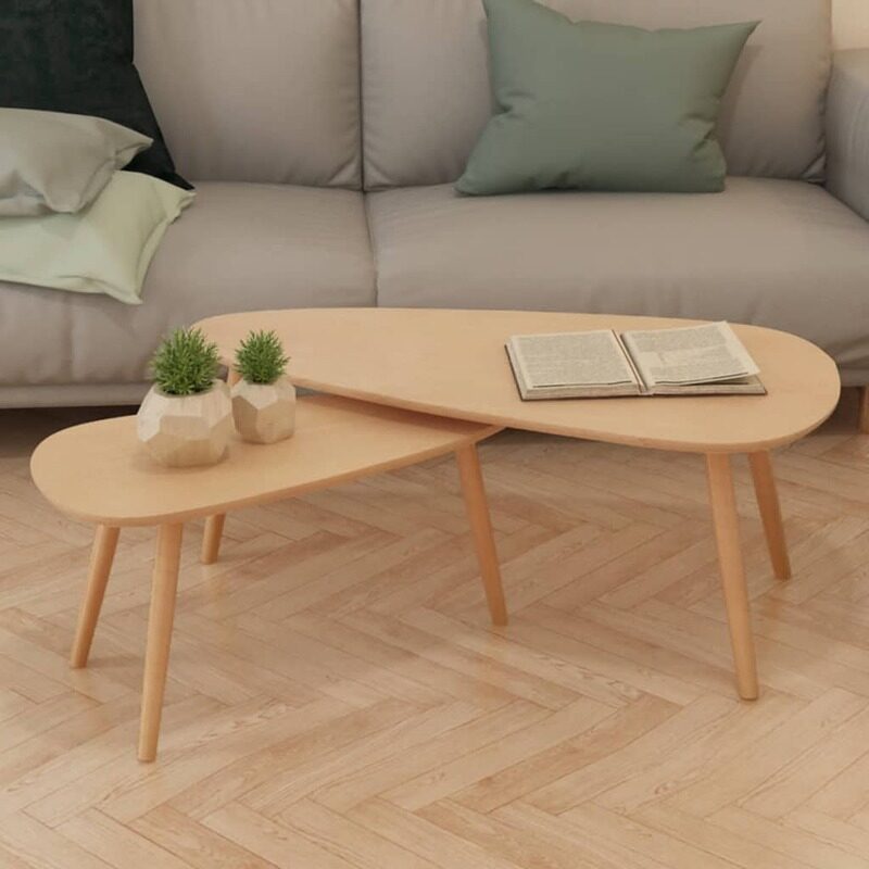 

vidaXL Coffee Table Set 2 Pieces Solid Pinewood Brown