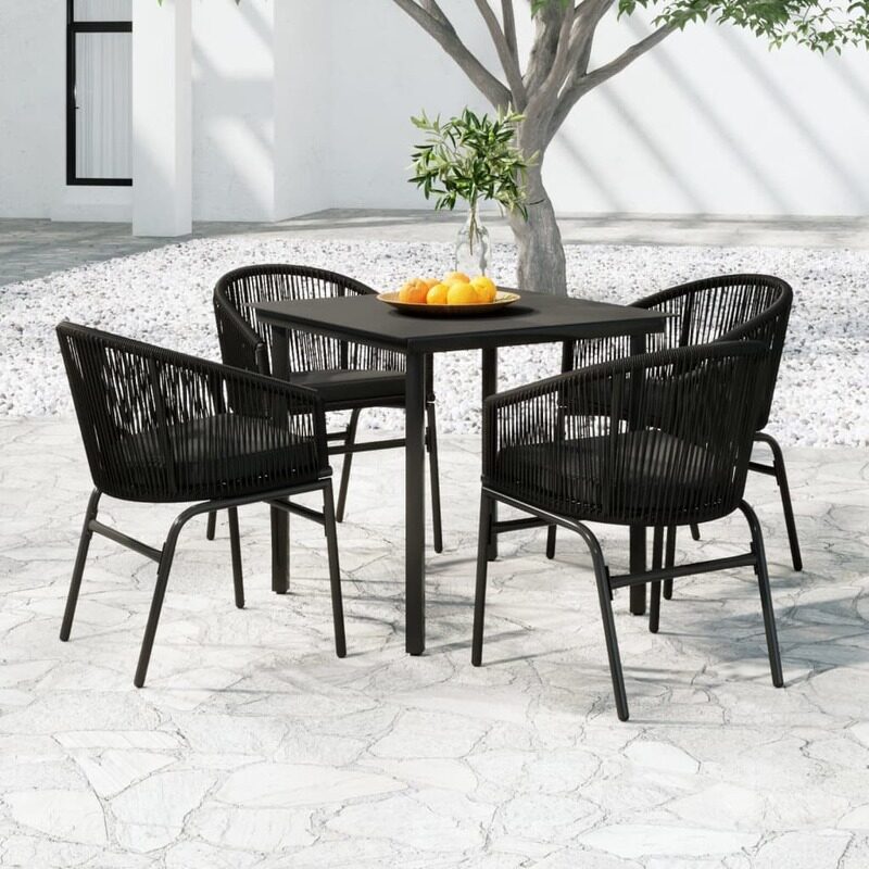 

vidaXL 5 Piece Garden Dining Set Black