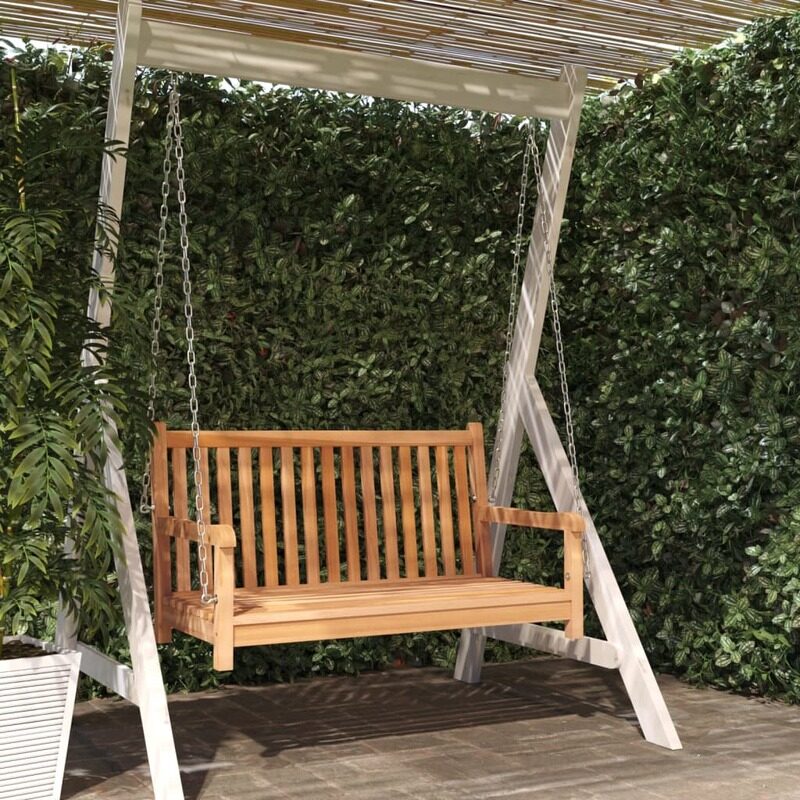 

vidaXL Swing Bench Solid Teak Wood 114x60x64 cm