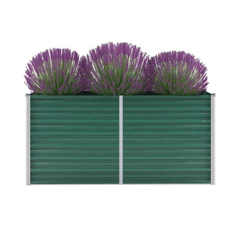 

vidaXL Garden Raised Bed Galvanised Steel 160x40x77 cm Green