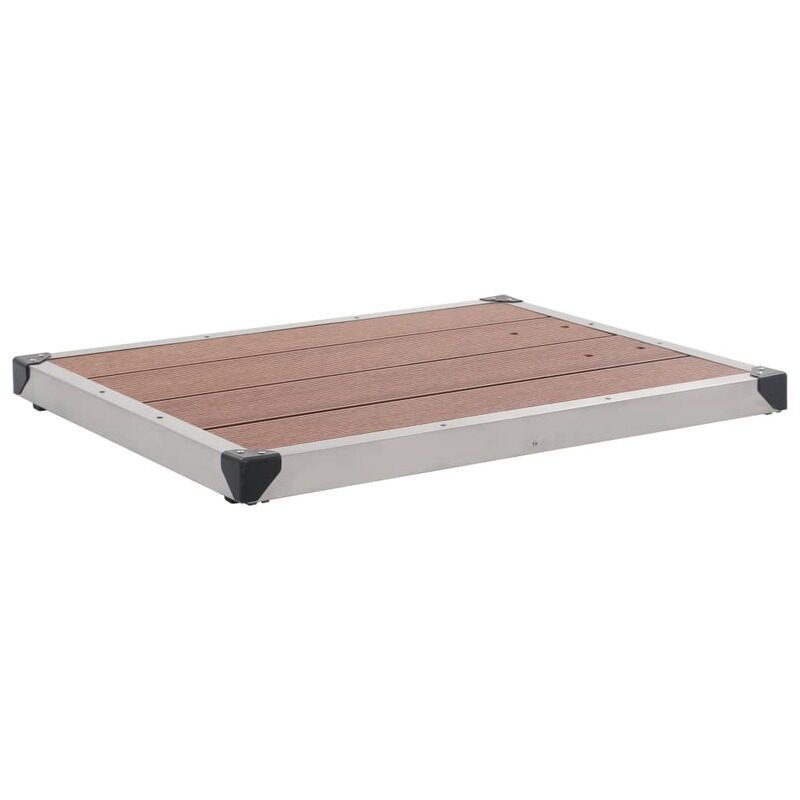 vidaXL Outdoor Shower Tray WPC Stainless Steel 80x62 cm Brown