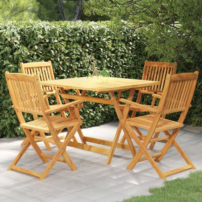 

vidaXL 5 Piece Folding Garden Dining Set Solid Acacia Wood