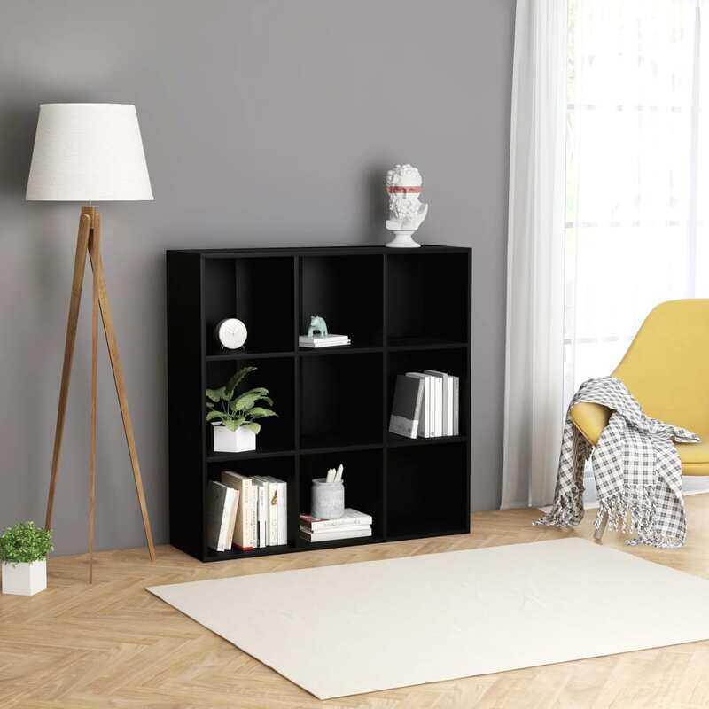 

vidaXL Book Cabinet Black 98x30x98 cm Engineered Wood