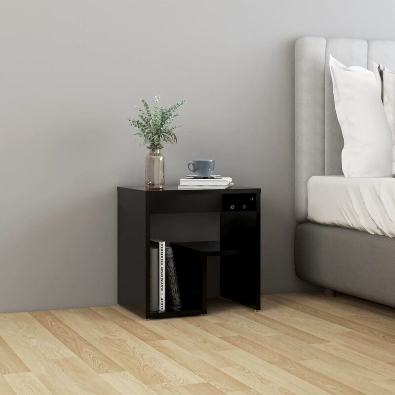 

vidaXL Bed Cabinet Black 40x30x40 cm Engineered Wood