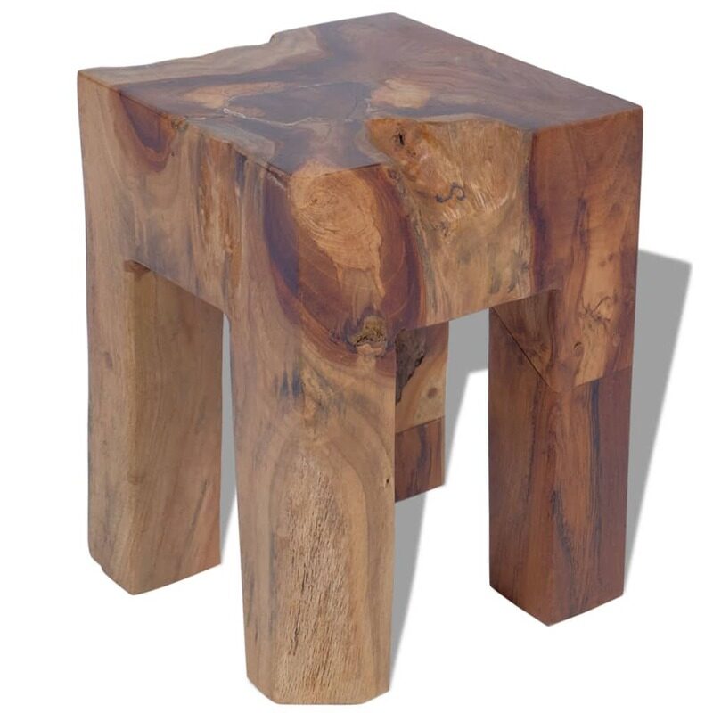 

vidaXL Stool Solid Teak Wood