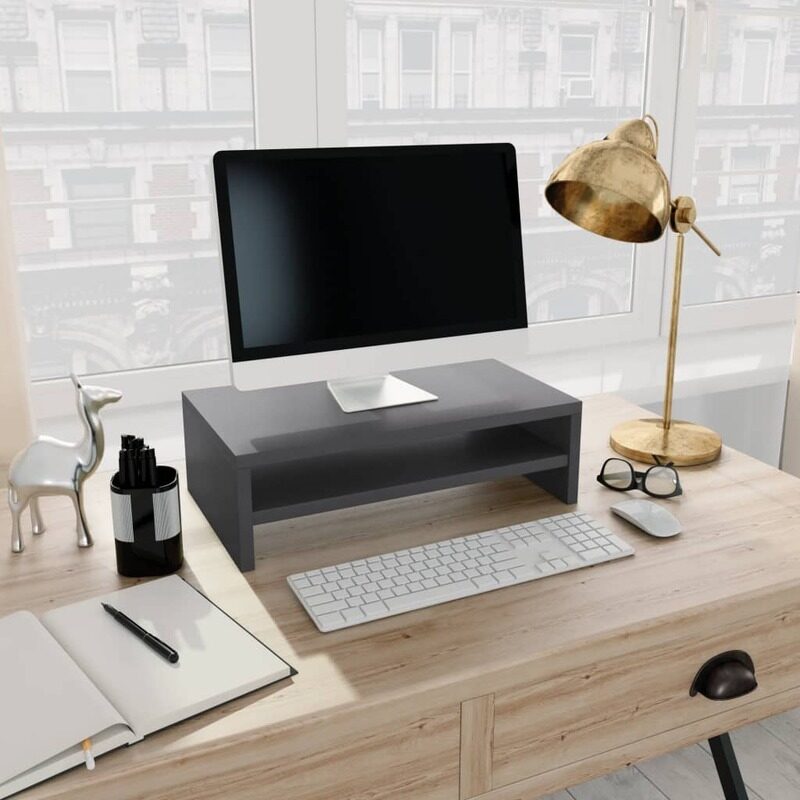 

vidaXL Monitor Stand Grey 42x24x13 cm Engineered Wood