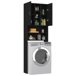 vidaXL Washing Machine Cabinet Black 64x25.5x190 cm