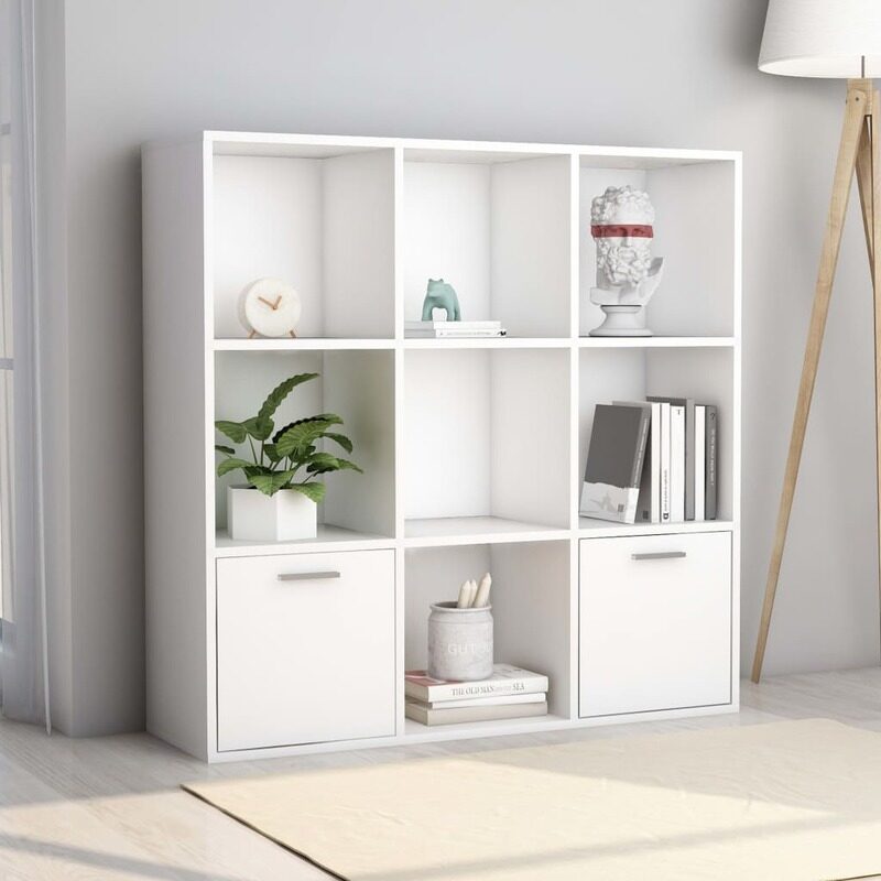 

vidaXL Book Cabinet White 98x30x98 cm Engineered Wood