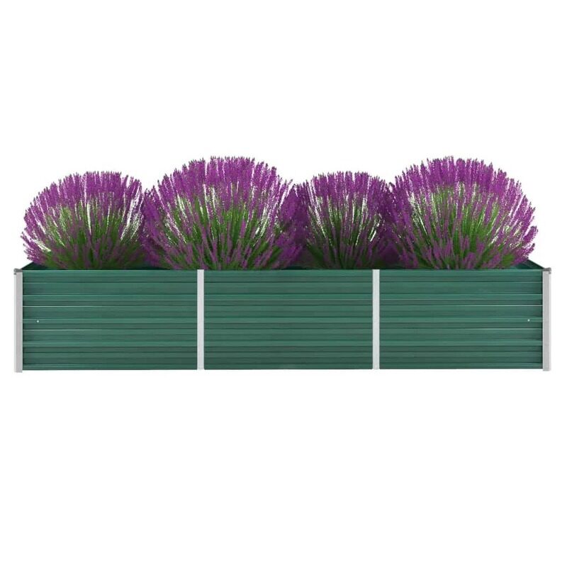 

vidaXL Garden Raised Bed Galvanised Steel 240x80x45 cm Green