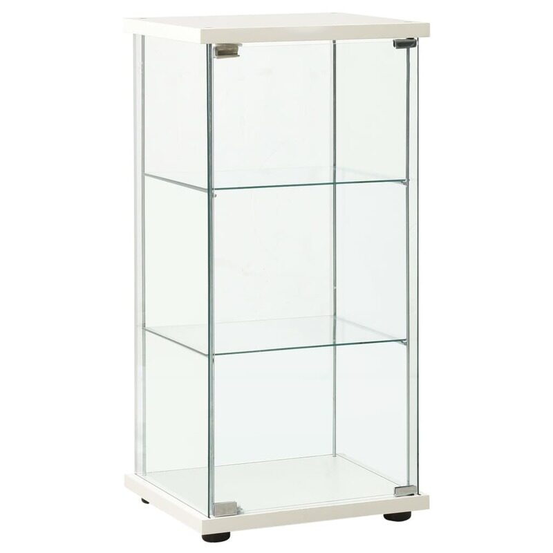 

vidaXL Storage Cabinet Tempered Glass White