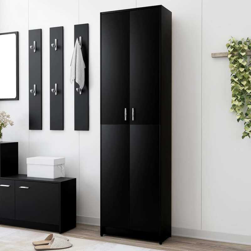 

vidaXL Hallway Wardrobe Black 55x25x189 cm Engineered Wood