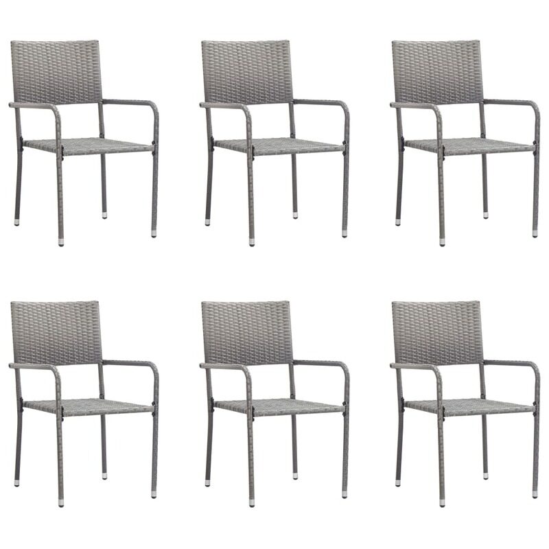 

vidaXL Outdoor Dining Chairs 6 pcs Poly Rattan Anthracite