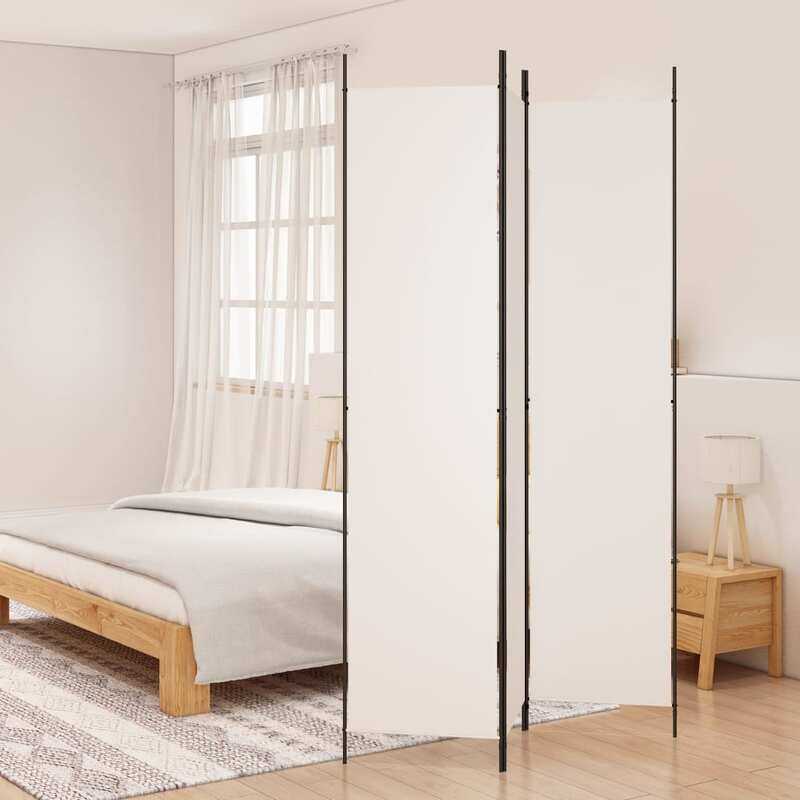 

vidaXL 3-Panel Room Divider White 150x220 cm Fabric