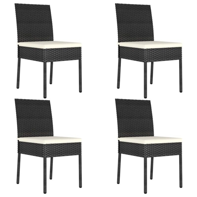 

vidaXL Garden Dining Chairs 4 pcs Poly Rattan Black