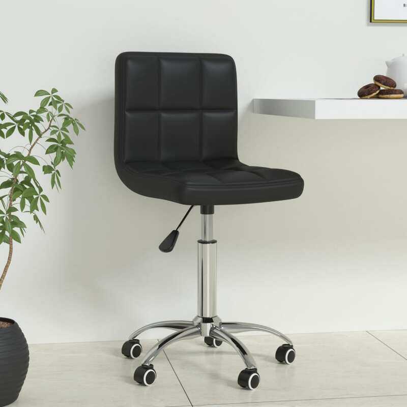 vidaXL Swivel Office Chair Black Faux Leather