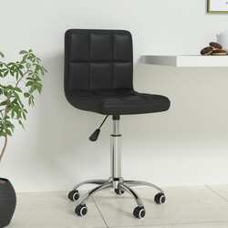 vidaXL Swivel Office Chair Black Faux Leather