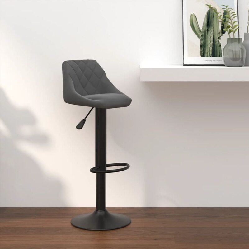 

vidaXL Bar Stool Dark Grey Velvet
