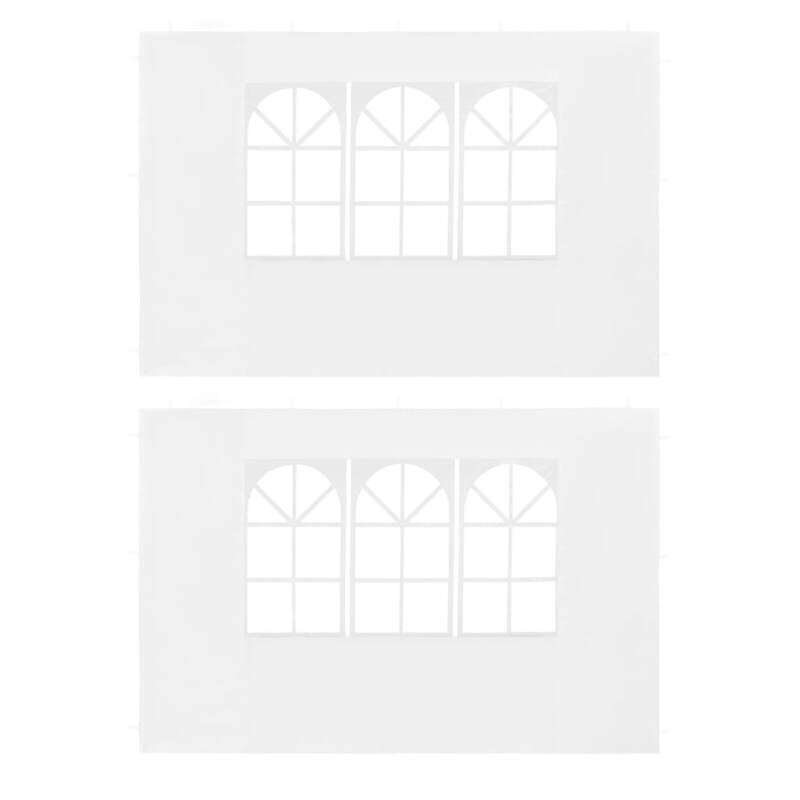 

vidaXL Party Tent Sidewall 2 pcs with Window PE White