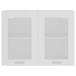 vidaXL Hanging Glass Cabinet White 80x31x60 cm Engineered Wood