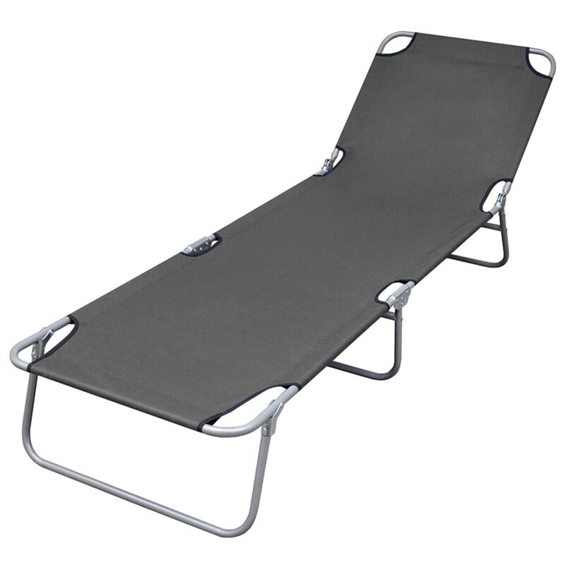 

vidaXL Foldable Sunlounger with Adjustable Backrest Grey