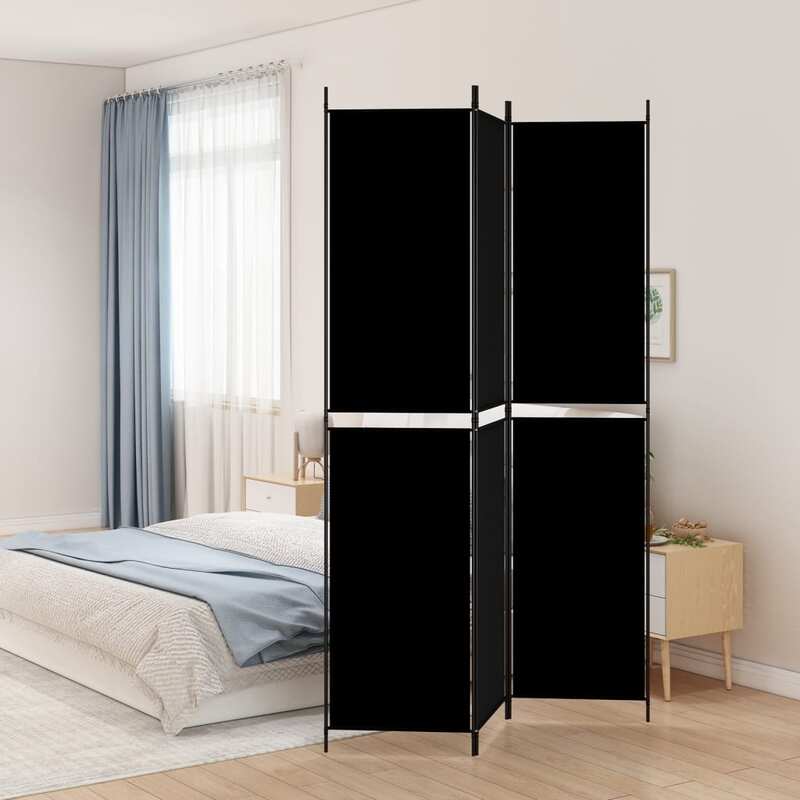 

vidaXL 3-Panel Room Divider Black 150x220 cm Fabric