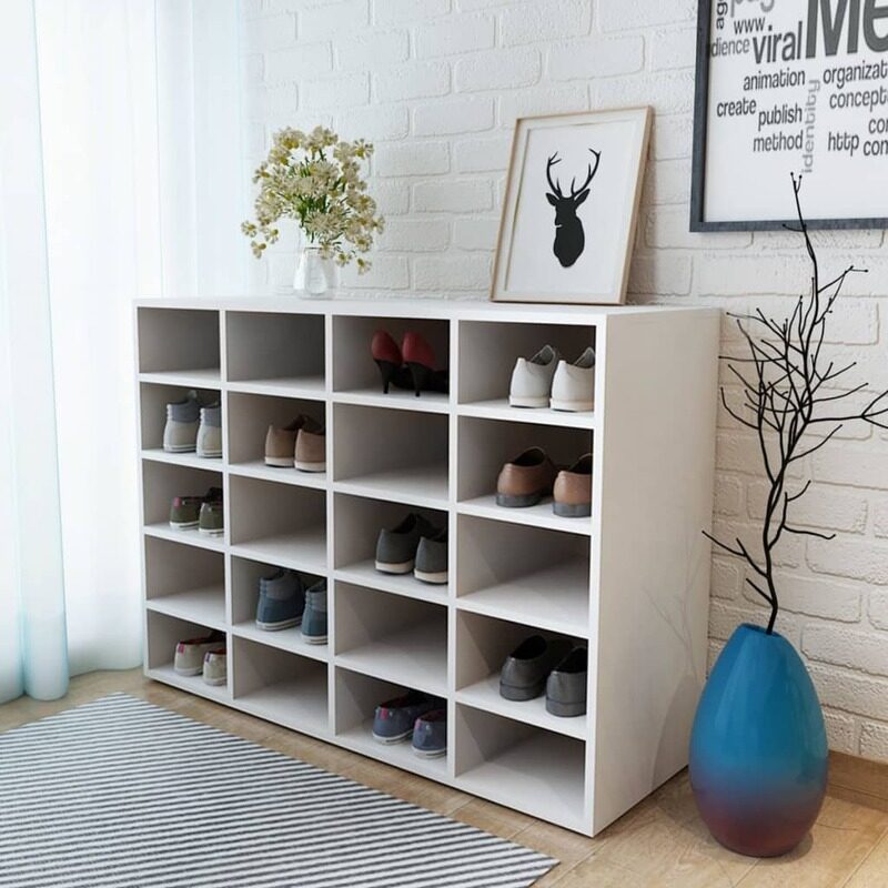 

vidaXL Shoe Rack Engineered Wood 92x30x67.5 cm White