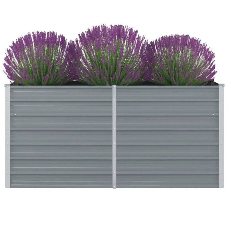 

vidaXL Raised Garden Bed 160x80x77 cm Galvanised Steel Grey