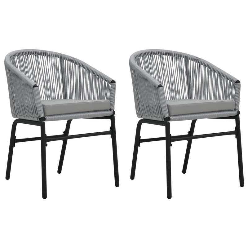 

vidaXL Garden Chairs 2 pcs Anthracite PE Rattan
