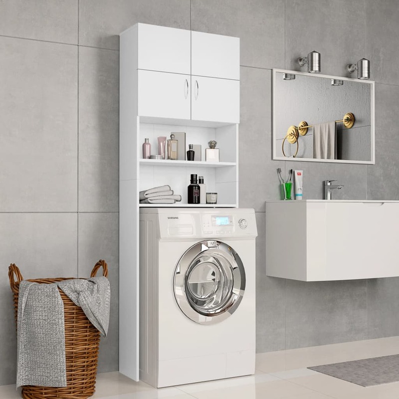 vidaXL Washing Machine Cabinet White 64x25.5x190 cm Engineered Wood