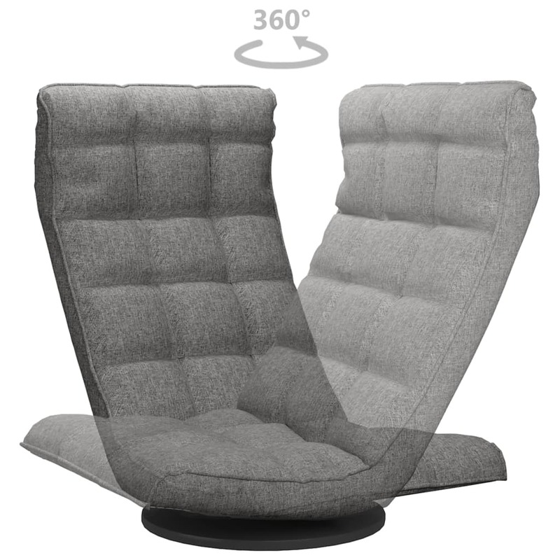 vidaXL Swivel Floor Chair Light Grey Fabric