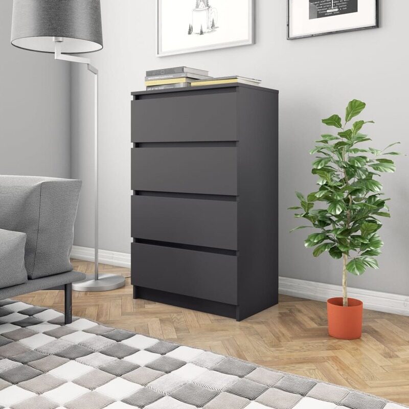 

vidaXL Sideboard Grey 60x35x98.5 cm Engineered Wood
