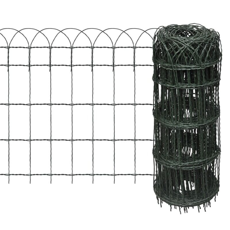 vidaXL Garden Border Fence Powder-coated Iron 25x0.65 m