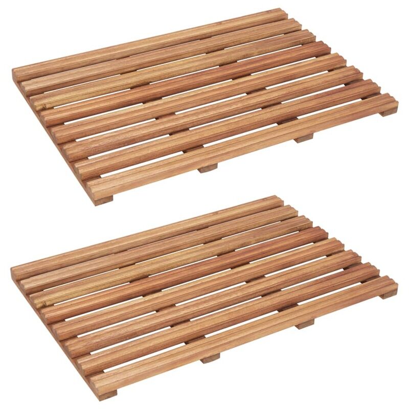 

vidaXL Bath Mats 2 pcs Solid Acacia Wood 56x37 cm