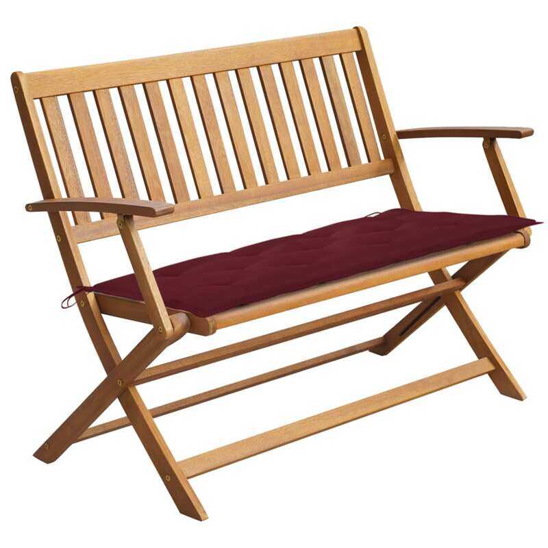 

vidaXL Garden Bench with Cushion 120 cm Solid Acacia Wood