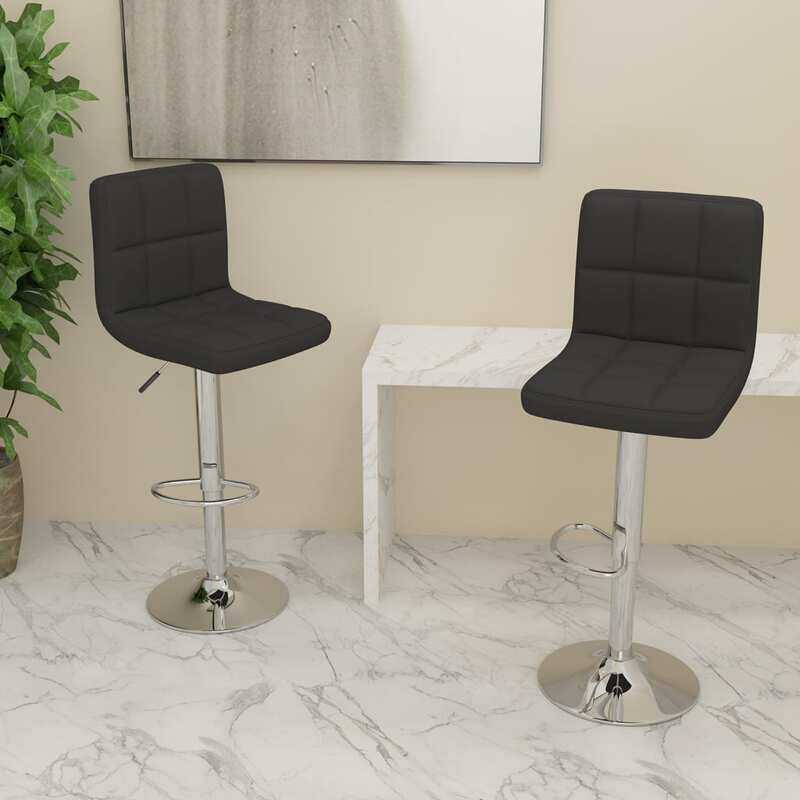 

vidaXL Bar Stools 2 pcs Black Fabric
