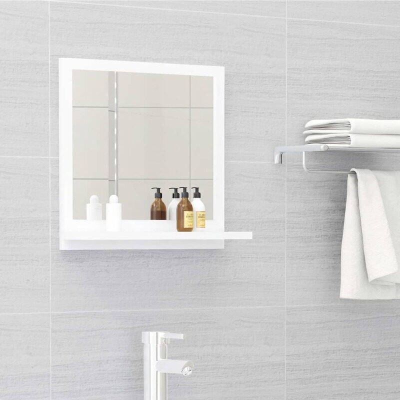 

vidaXL Bathroom Mirror White 40x10.5x37 cm Engineered Wood