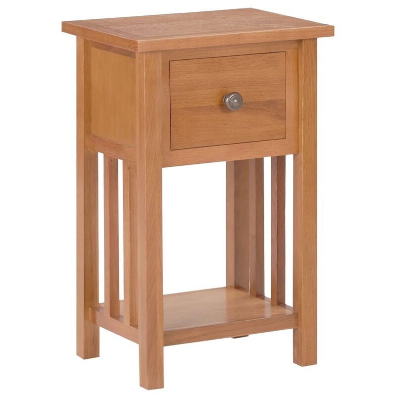 

vidaXL Magazine Table with Drawer 35x27x55 cm Solid Oak Wood