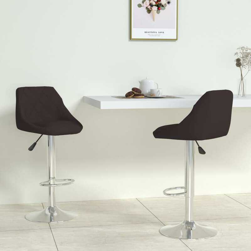 

vidaXL Bar Stools 2 pcs Black Faux Leather