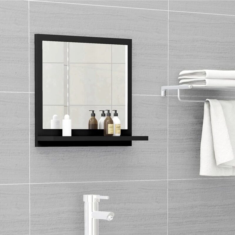 

vidaXL Bathroom Mirror Black 40x10.5x37 cm Engineered Wood