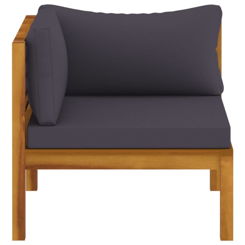 vidaXL 3 Piece Garden Lounge Set with Cushion Solid Acacia Wood
